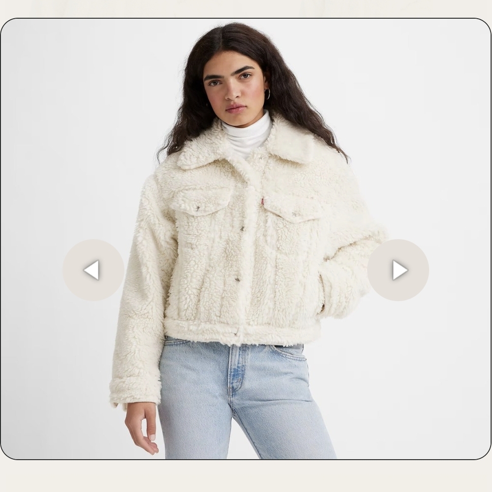 Levi's Women's Off-White Teddy Jacket - Picture 2 of 4